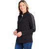 Core 365 Women's Black/Carbon Market Snag Protect Mesh Colorblock Quarter-Zip Pullover