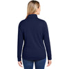 Core 365 Women's Classic Navy Heather/Carbon Market Snag Protect Mesh Colorblock Quarter-Zip Pullover