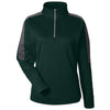 Core 365 Women's Forest/Carbon Market Snag Protect Mesh Colorblock Quarter-Zip Pullover
