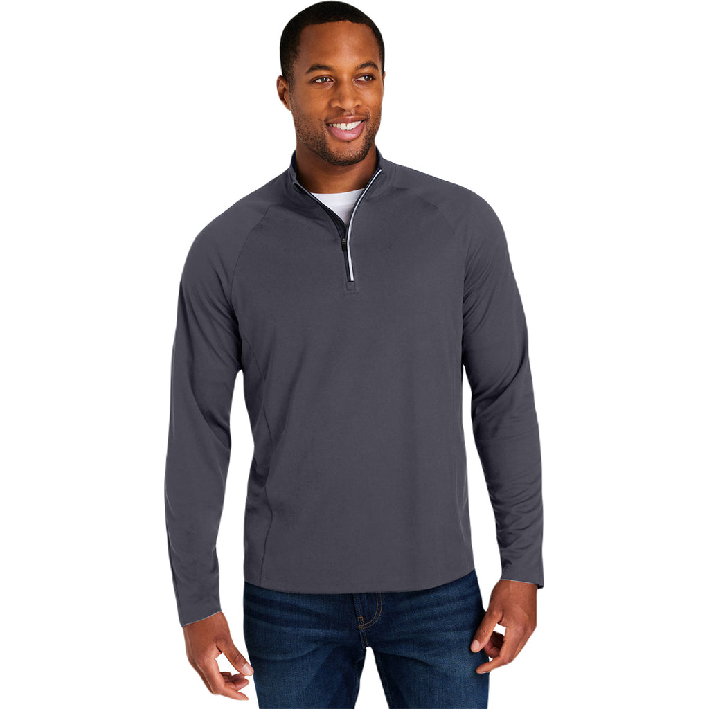 Core 365 Men's Carbon/Black Origin Performance Pique Quarter Zip