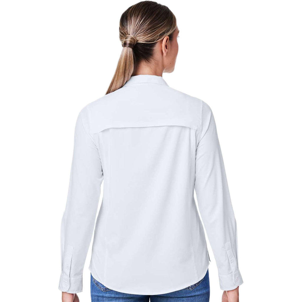 Core 365 Women's White Ultra UVP Long Sleeve Marina Shirt