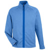 Core 365 Men's True Royal/White Venture Heathered Stripe Full-Zip