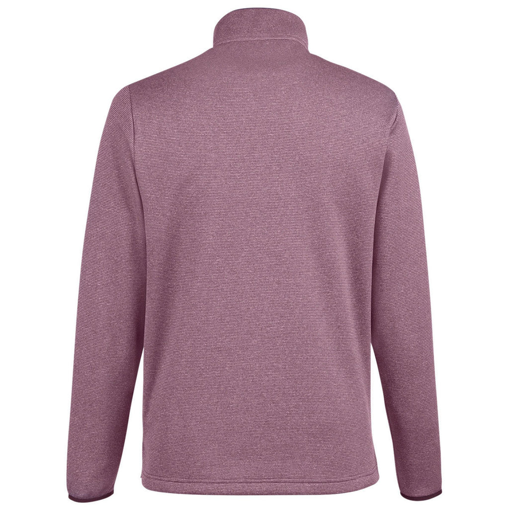 Core 365 Men's Burgundy/White Venture Heathered Stripe Quarter-Zip