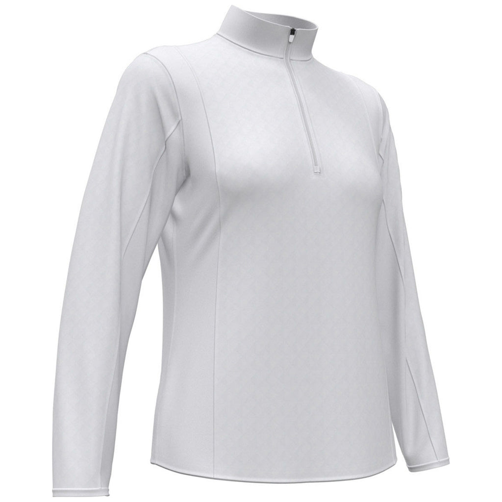 Callaway Women's White Mid-Weight Diamond Quilted Fleece 1/4 Zip