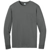 CornerStone Men's Metal Grey Workwear Pro Long Sleeve Pocket Tee