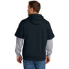CornerStone Men's Navy/Heather Grey Touch Fleece Layered Hoodie