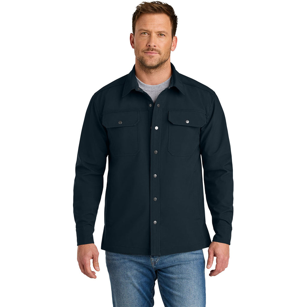 CornerStone Men's Navy Soft Shell Shirt Jacket