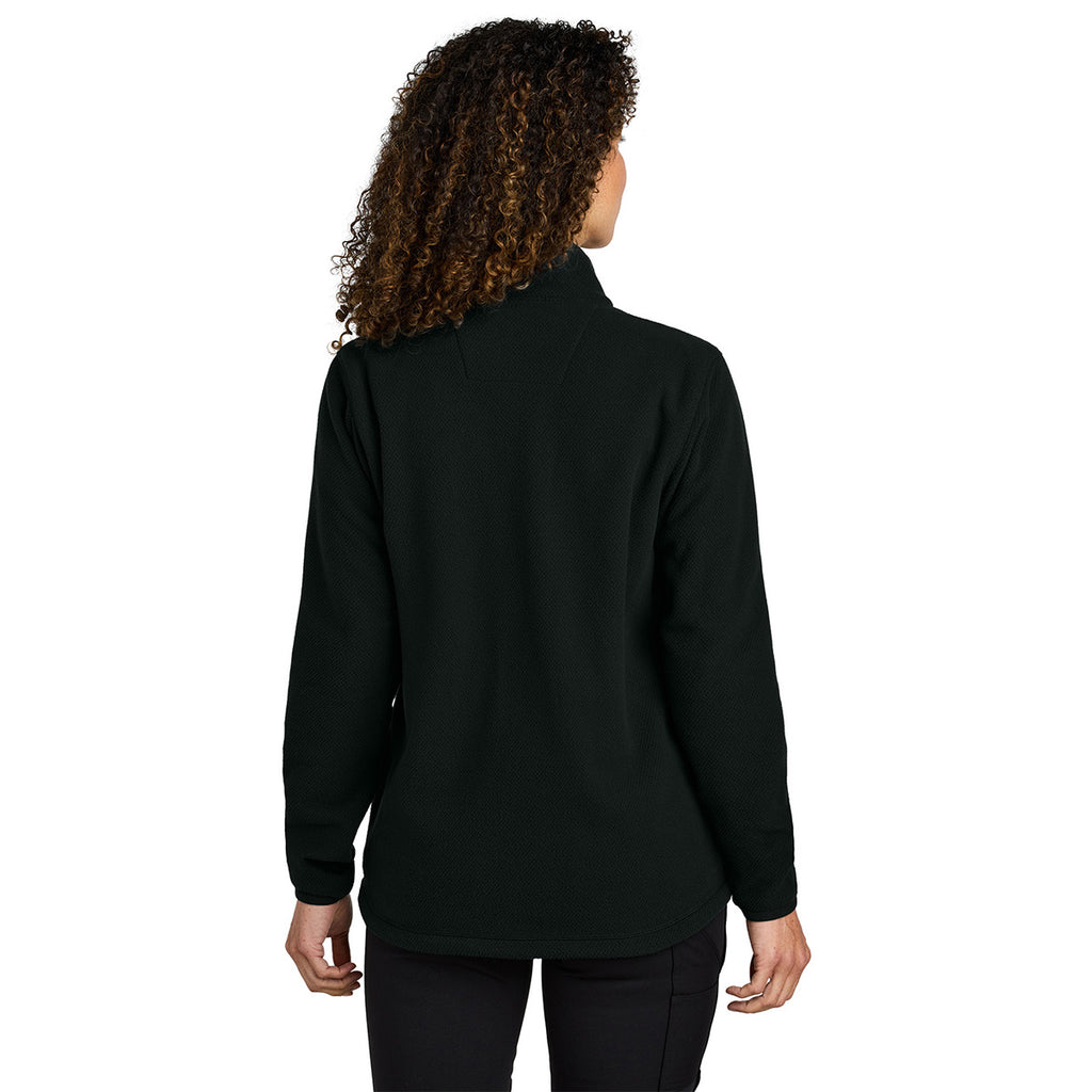 Carhartt Women's Black Textured Full-Zip Fleece Jacket