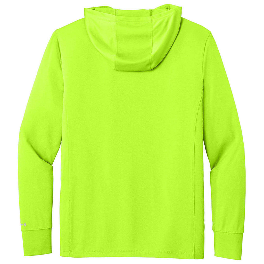 Carhartt Men's Brite Lime Force Sun Defender Long Sleeve Hooded T-Shirt