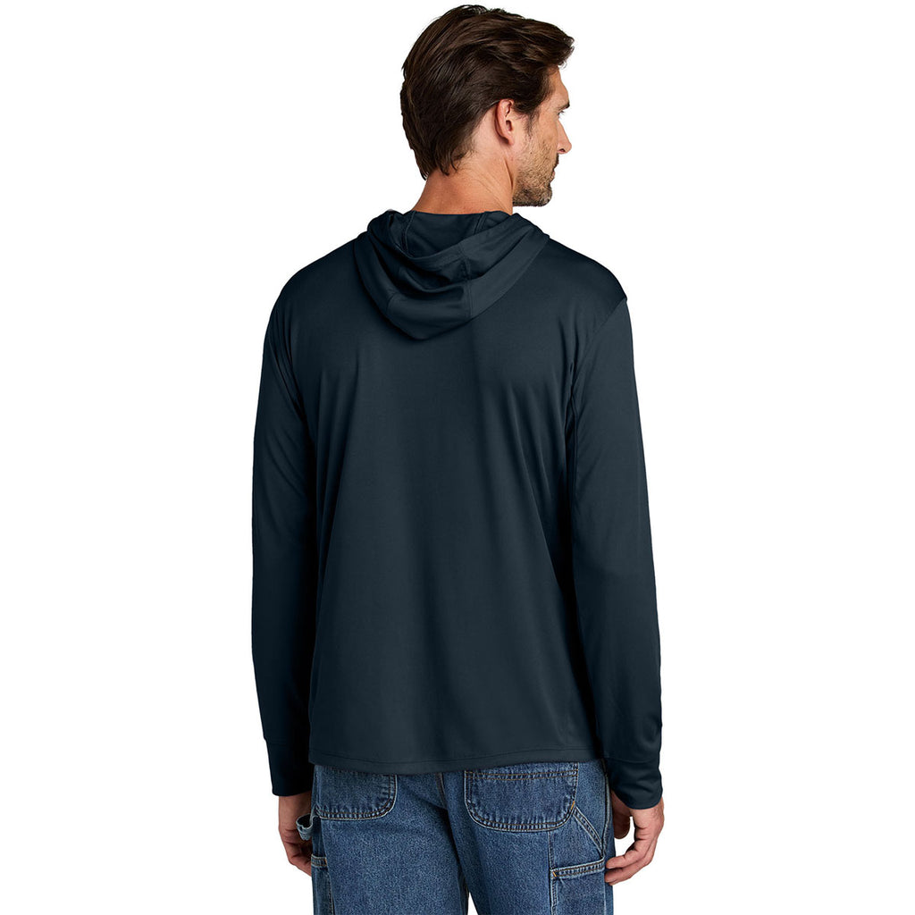 Carhartt Men's Navy Force Sun Defender Long Sleeve Hooded T-Shirt