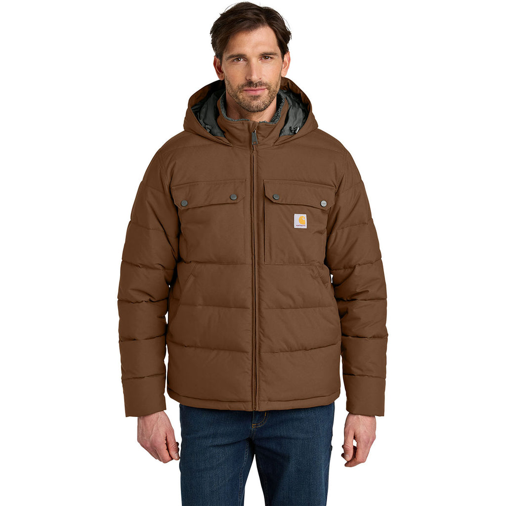 Carhartt Men's Red Duck Brown Montana Insulated Hooded Jacket