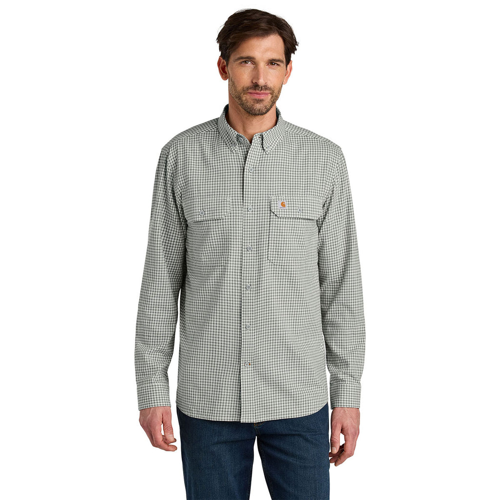 Carhartt Men's Check Steel Malt Rugged Flex Plaid Long Sleeve Shirt