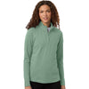 Devon & Jones Women's Balsam Green Seaton Pebble Textured Quarter-Zip Pullover