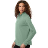 Devon & Jones Women's Balsam Green Seaton Pebble Textured Quarter-Zip Pullover