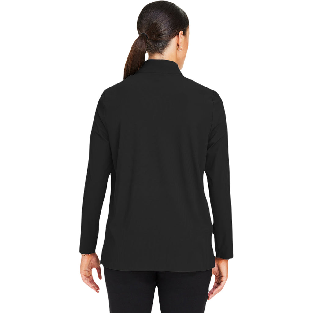 Devon & Jones Women's Black CrownLux Performance Windsor Welded Quarter-Zip