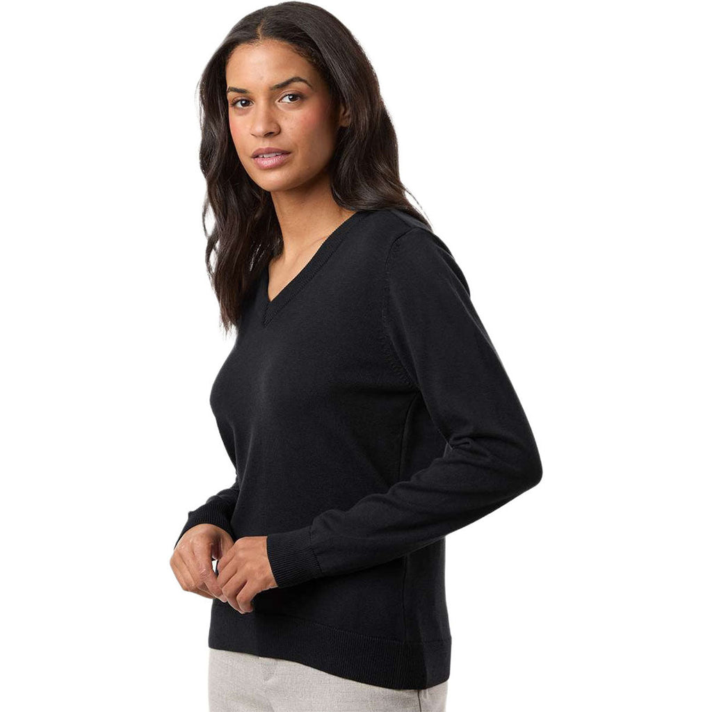 Devon & Jones Women's Black New Classics V-Neck Sweater