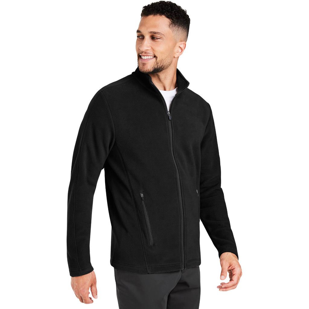 Devon & Jones Men's Black CrownLux Performance Fleece Full-Zip