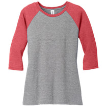 District Women’s Red Frost/ Grey Frost Perfect Tri 3/4-Sleeve Raglan