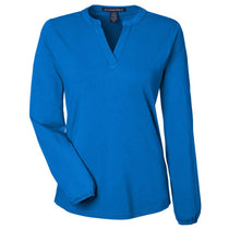 Devon & Jones Women's French Blue Raleigh Half-Placket Knit Top