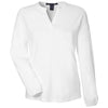 Devon & Jones Women's White Raleigh Half-Placket Knit Top