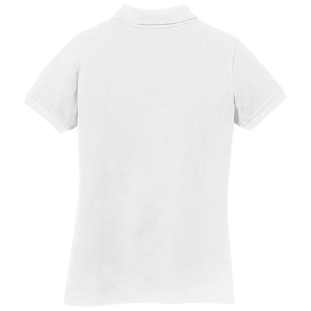 Eddie Bauer Women's White Cotton Pique Polo