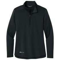 Eddie Bauer Women's Black Smooth Mid Layer Fleece 1/2-Zip