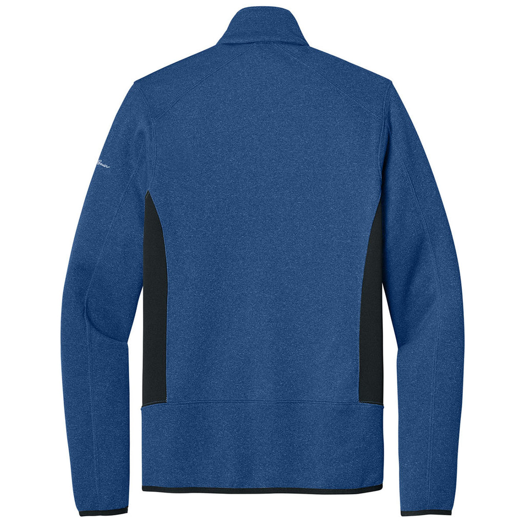 Eddie Bauer Men's Blue Heather Full-Zip Heather Stretch Fleece Jacket