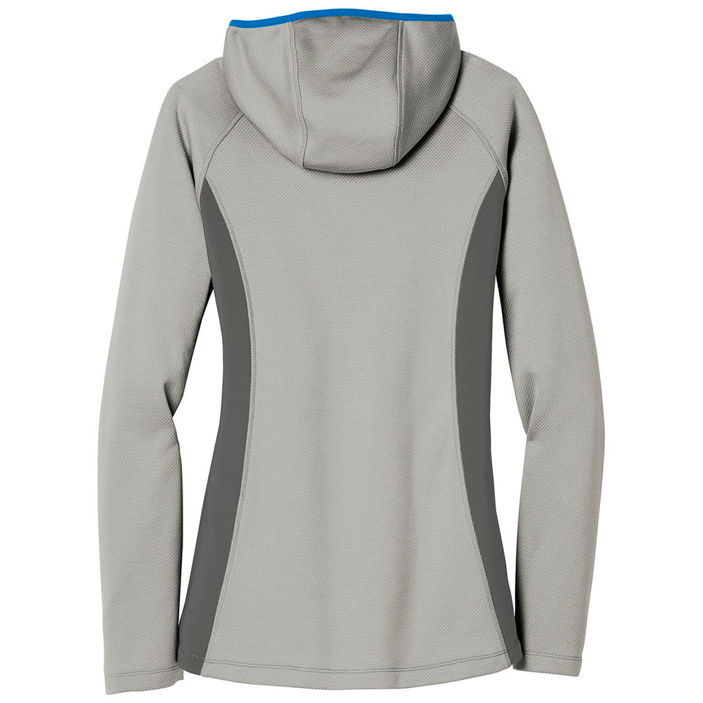 Eddie Bauer Women's Grey Cloud/Grey Steel/Expedition Blue Sport Hooded Full-Zip Fleece Jacket