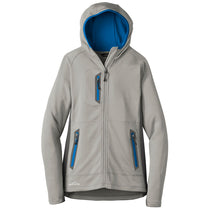 Eddie Bauer Women's Grey Cloud/Grey Steel/Expedition Blue Sport Hooded Full-Zip Fleece Jacket