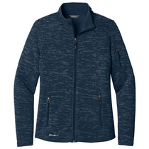 Eddie Bauer Women's River Blue Heather Sweater Fleece Full Zip