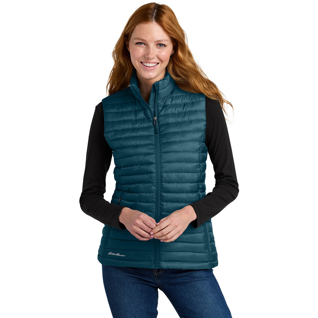 Eddie Bauer Women's Adriatic Blue Packable Quilted Vest