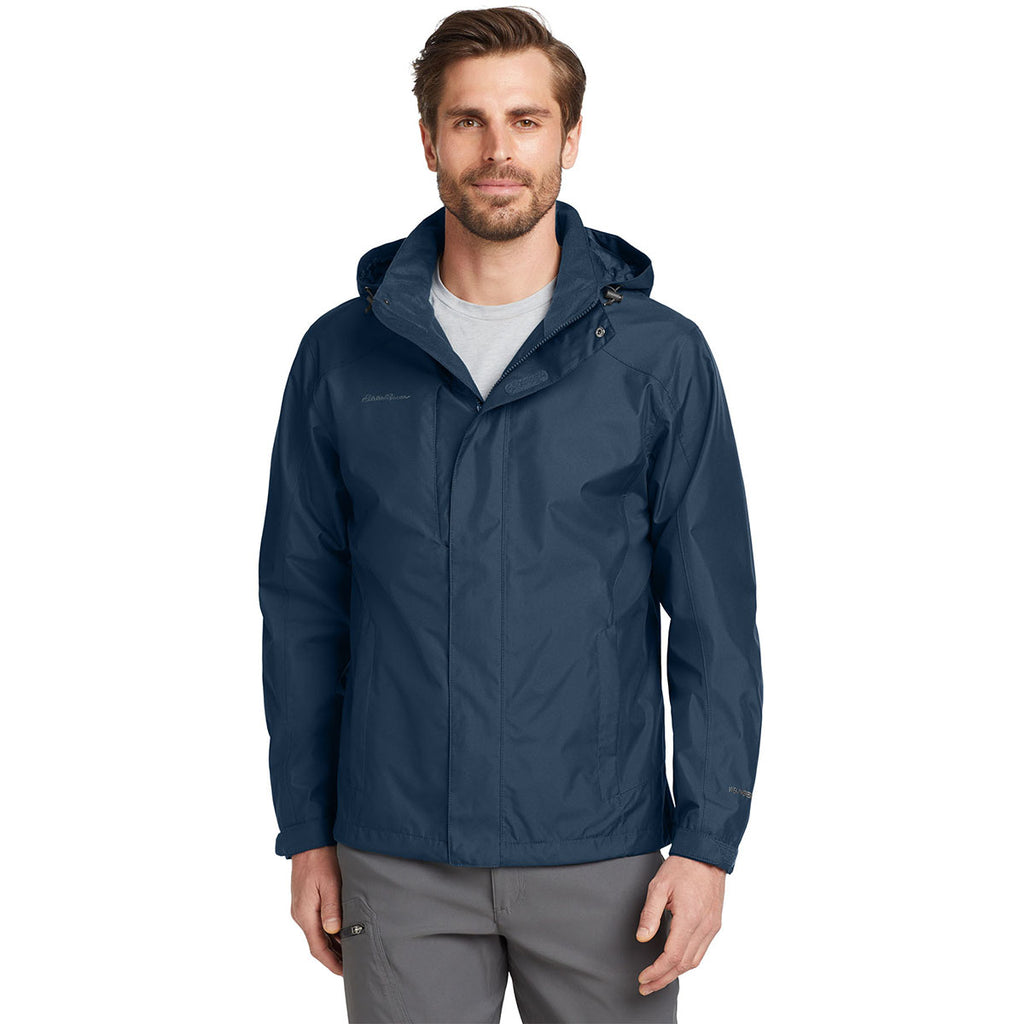 Eddie Bauer Men's River Blue/Grey Steel Rain Jacket