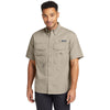 Eddie Bauer Men's Driftwood Beige S/S Fishing Shirt