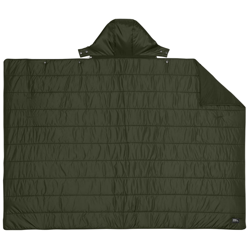Eddie Bauer Olive Green Puffy Camp Poncho