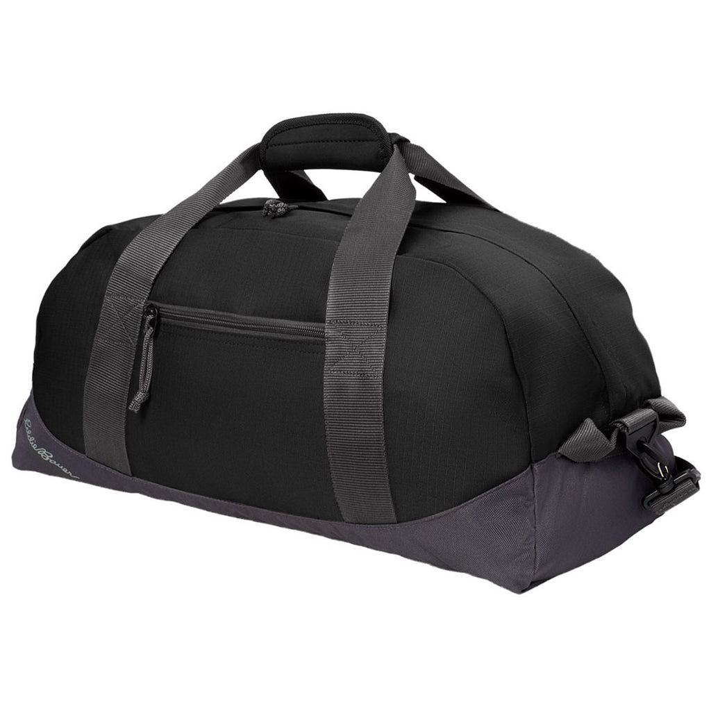 Eddie Bauer Black/Grey Steel Medium Ripstop Duffel