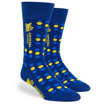 Pop Promos Blue & Yellow Large Polka Dot Dress Socks