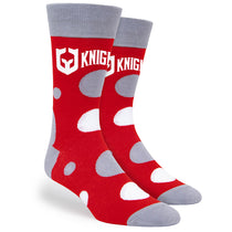 Pop Promos Red & Grey Scattered Polka Dot Dress Socks