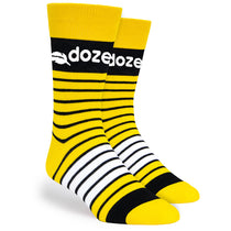 Pop Promos Yellow & Black Two Color Stripe Dress Socks