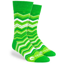 Pop Promos Green Shades Chevron Dress Socks