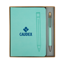Logomark Aqua Manhattan II Gift Set w/Magnetic Journal & Recycled Pen