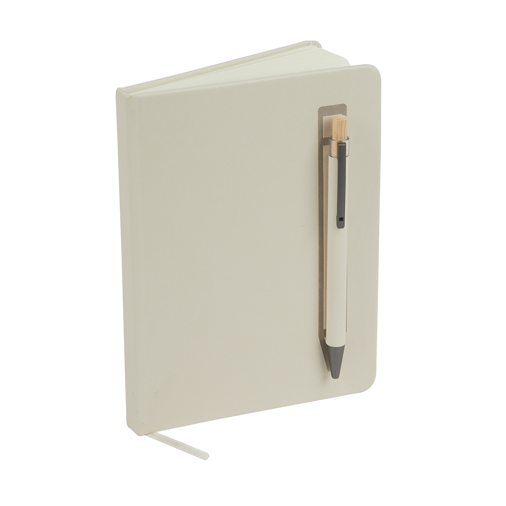 Logomark Cream Manhattan II Gift Set w/Magnetic Journal & Recycled Pen