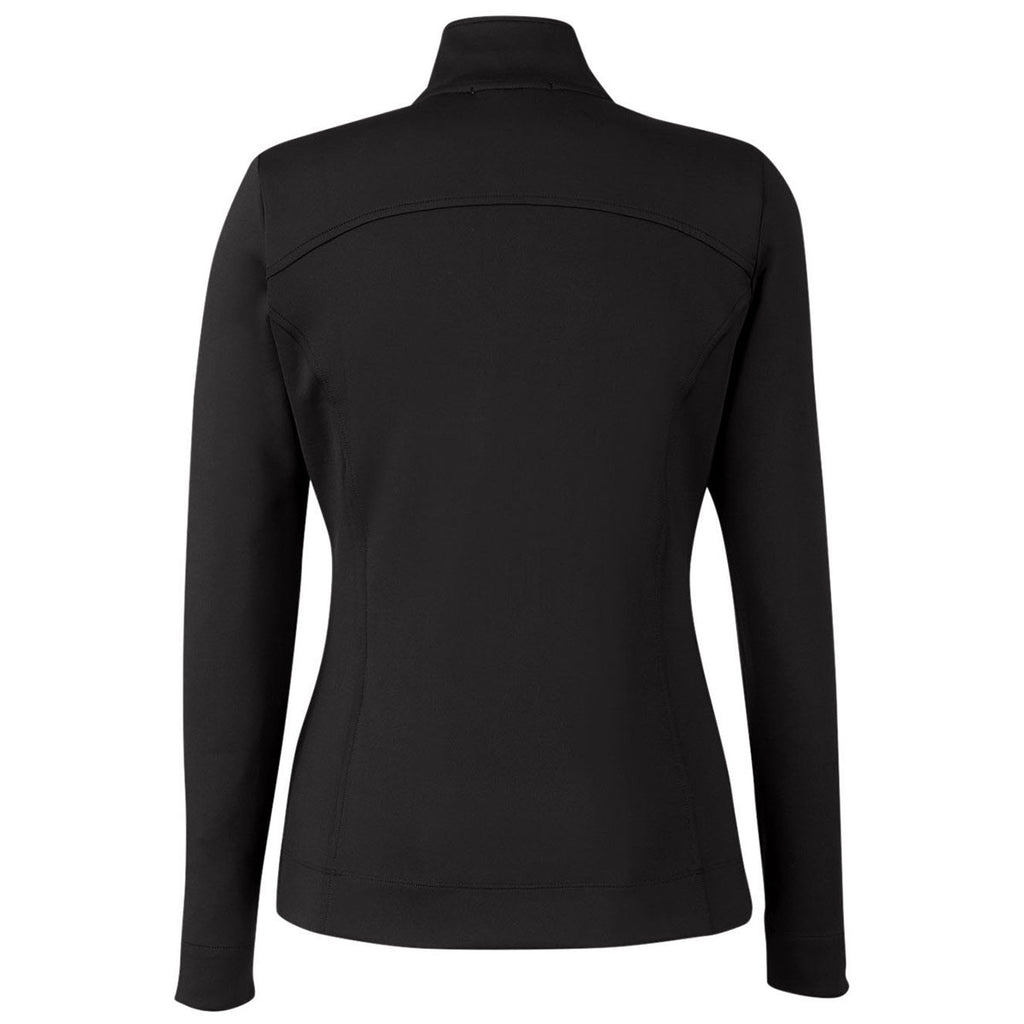 Fairway & Greene Women's Black/White Wells Quarter-Zip Tech Pullover