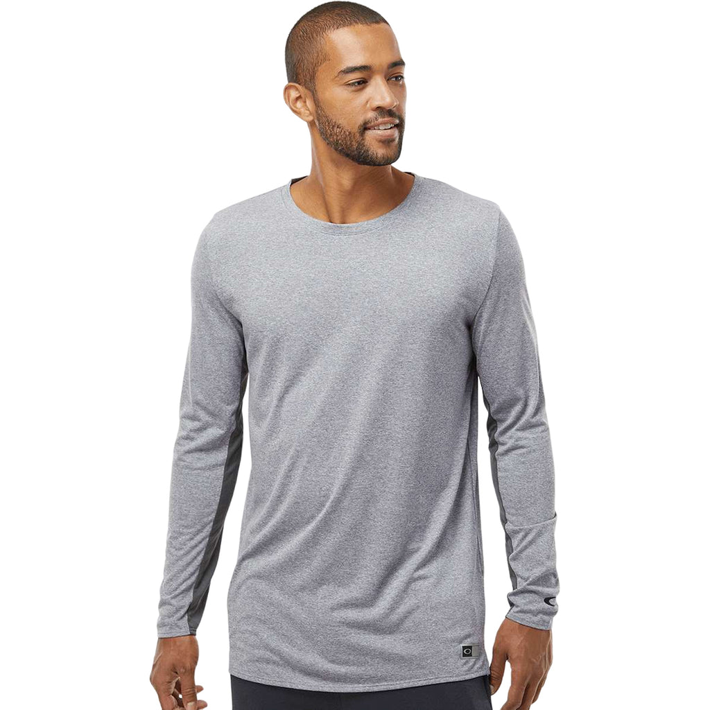 Oakley Men's New Granite Heather Team Issue Hydrolix Long Sleeve T-Shirt