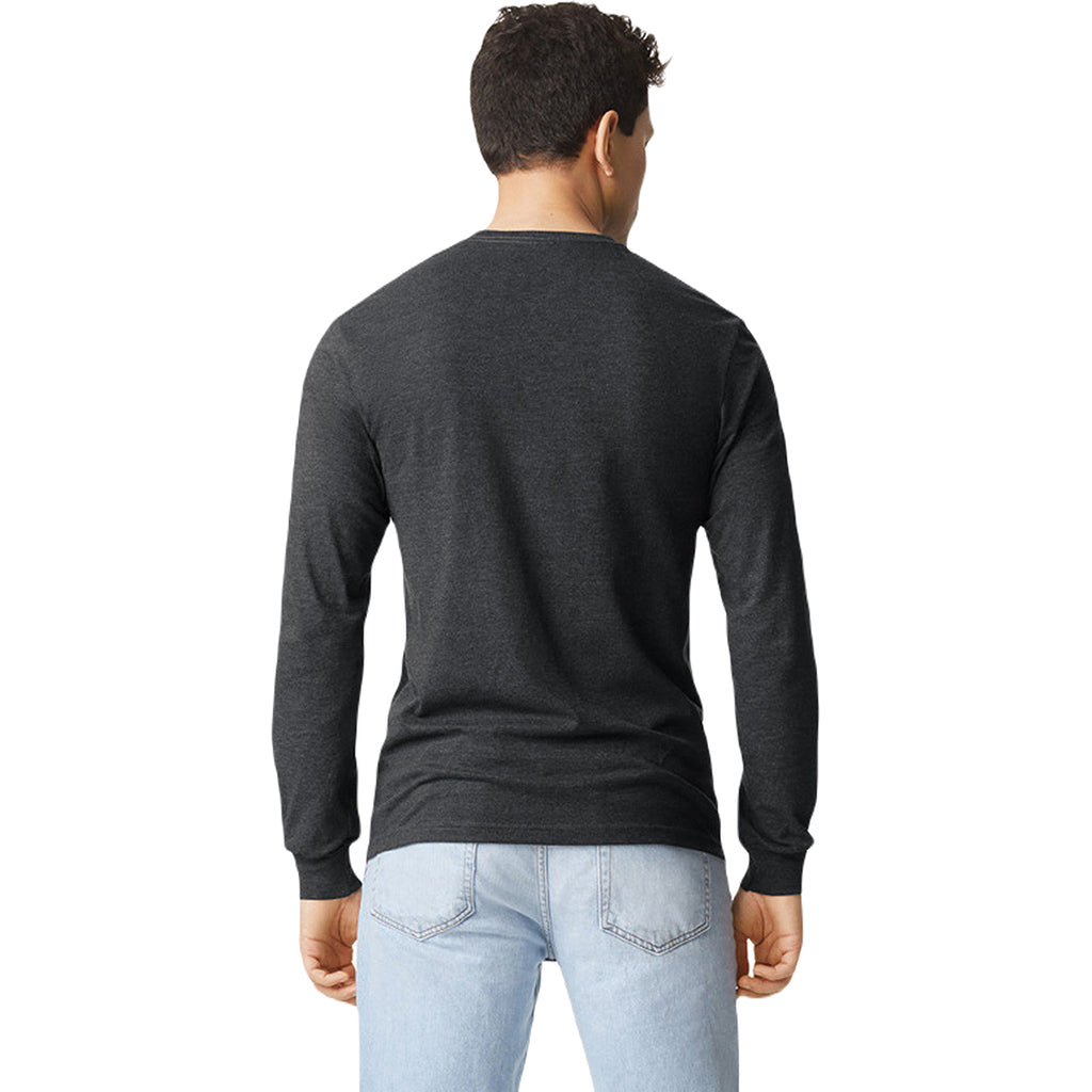 Gildan Unisex Pitch Black Mist Softstyle CVC Long Sleeve T-Shirt