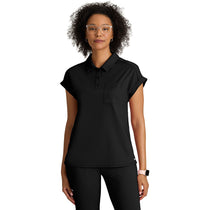 Grey's Anatomy Women's Black One Pocket Polo Neck Renew Top