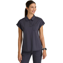 Grey's Anatomy Women's Steel One Pocket Polo Neck Renew Top