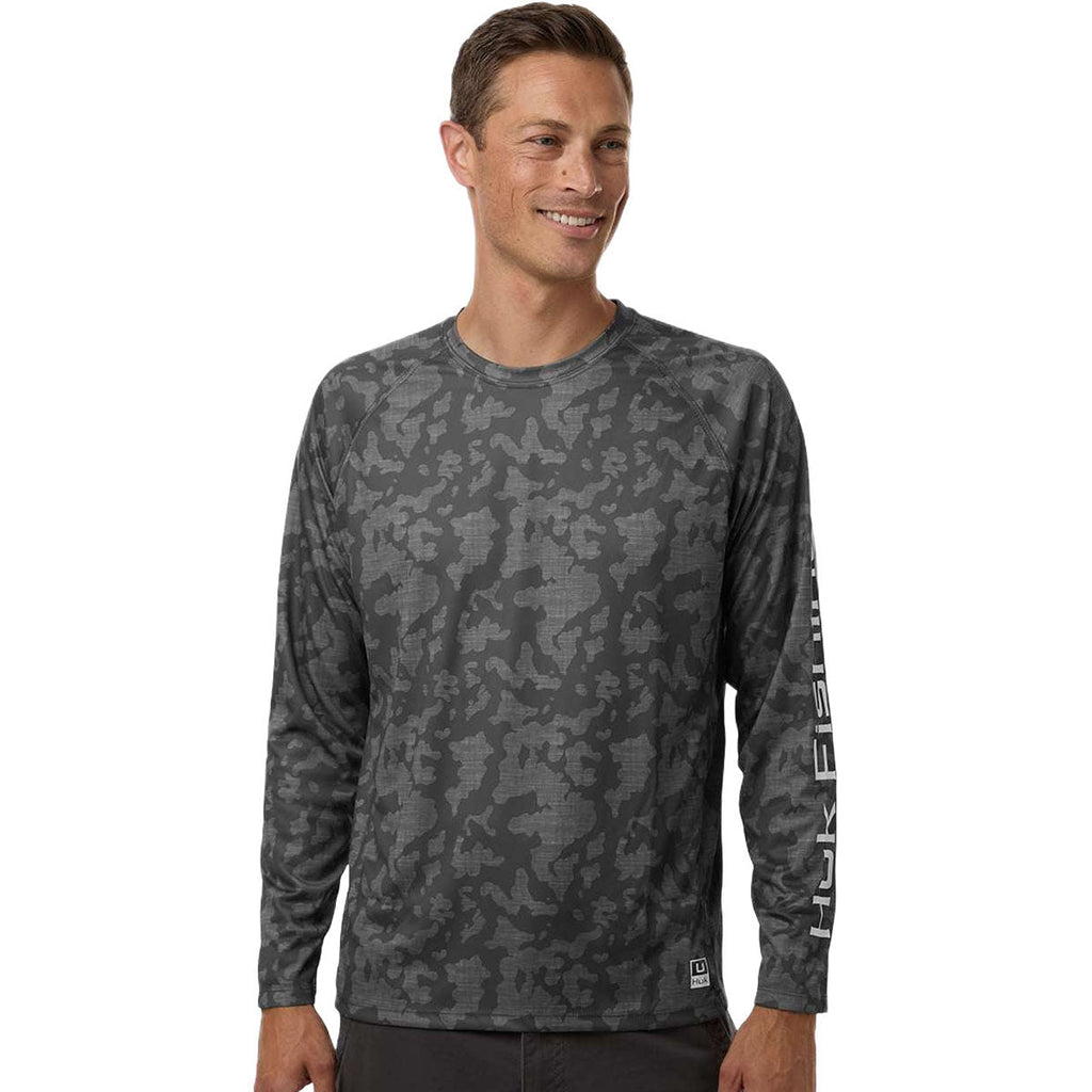 HUK Men's Volcanic Ash LoPro Running Lakes Long Sleeve T-Shirt