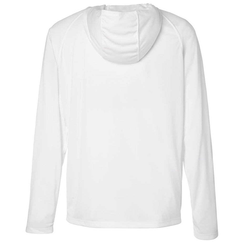 HUK Men's White LoPro Pursuit Long Sleeve Hooded T-Shirt