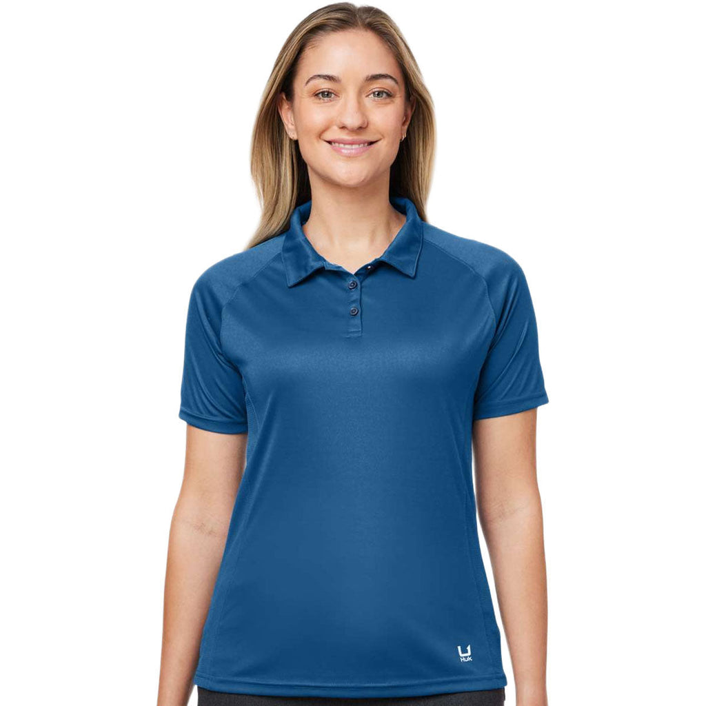 HUK Women's Set Sail LoPro Solid Performance Polo