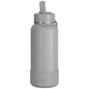 Hydrapeak Grey 32oz Insulated Water Bottle w/ Straw Lid